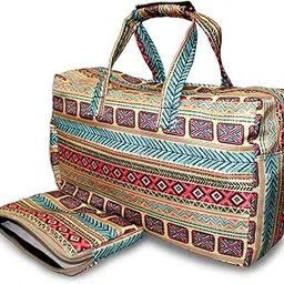 amary Women’s Travel Bag | Detachable External Pouch | Lightweight & Foldable Matty Fabric Blend | Portable Duffle Bag for Travel, Shopping, Luggage & Organizer-picture-38