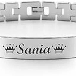cine cast Personalized Name Bracelet for Men, Stainless Steel, Black, 15 cm-picture-51
