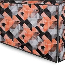 The Furnishing Tree Waterproof & Dustproof PVC LED/LCD/Monitor TV Cover Suitable for All Models of 43 Inch TV, Dimensions of The Cover WxHxD in Inches: (39x24x3), Chekered Pattern Orange-image-9
