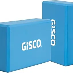 GISCO High Density Premium EVA Foam Yoga Block | Non-Slip Yoga Brick for Improving Poses, Soft Surface for Balance & Support Strength Training Exercises | Sky Blue-image-6
