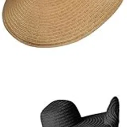 enakshi (label) 2 PCS Women Large Foldable Wide Brim Sun Beach Straw Hat Beach Cap Travel |Clothing, Shoes & Accessories | Womens Accessories | Hats-picture-28