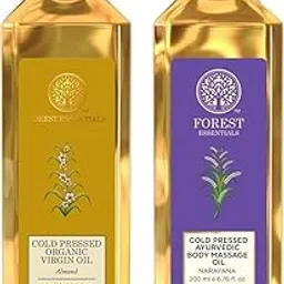 Forest Essentials Organic Cold Pressed Virgin Oil Almond | Rich in Vitamin E | Pure Sweet Almond Ma,Forest Essentials Narayana Ayurvedic Body Massage Oil, 200ml-picture-14