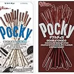 Pocky Sticks Variety Pack Coverd With Crunchy Biscuit, Chocolate, Strawberry, Double Chocolate, Cookies & Cream, Each 70g Pack Of 4-picture-17