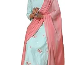 gosriki Women's Rayon Blend Embroidered Straight Kurta with Pant & Dupatta-picture-41