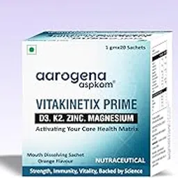 aspkom Vitamin D3 K2 MK-7 with Magnesium, Zinc & Boron | Sugar-Free Orange Flavour Powder Sachets | Bone Strength, Menopause & Osteoporosis Support Supplement for Women (20 Sachets)-picture-35