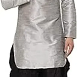 royal kurta Mens Silk Blend Loop Button Kurta And Harem Salwar Pants-picture-28