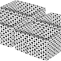 Kuber Industries Dot Print Non Woven Fabric 4-Replacement Drawer Storage And Cloth Organizer Unit for Closet (Black & White)-KUBMART16020-image-44