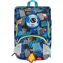 seven SJ Gang Expandable School Backpack, Blue, Go to Space, Double Compartment Backpack Extensible Through Side Zips, Bottle Pocket, Elementary School Backpack, Child Backpack, blue, Taglia unica-picture-12