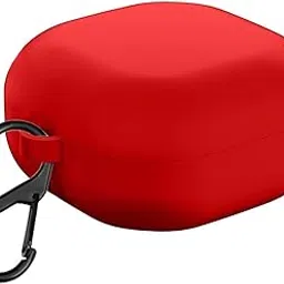 LIRAMARK Silicone Cover Case with Carbiner Compatible with Samsung Galaxy Buds FE/Samsung Galaxy Buds Pro 2(2022) /Buds 2 (2021) /Buds Pro (2021) /Buds Live (2020) (Red)-picture-30