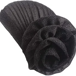 duozan Luxury Stretchable Glitter Flower Chemo Beanie Hair Loss Turban-picture-21