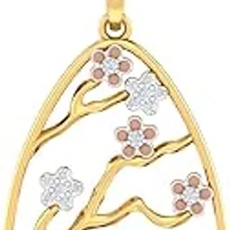 kuberbox 18KT Yellow Gold Bloom Enamel Pendant for Women-picture-29