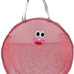 HEAVENGLOW Cute Creative Round Portable Travel Mesh Storage Bag Beach Bag -Pink-image-2
