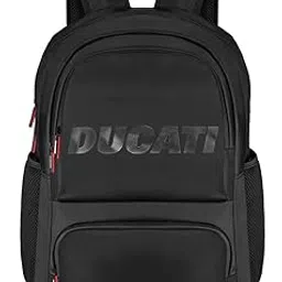 ducati Calmo Black Backpack Bag. Overnighter Travel Backpack, Water Resistant Spacious Bag for Travelling and Camping, All-Purpose Bag for Business & Leisure- DTLGY0000105 image 1