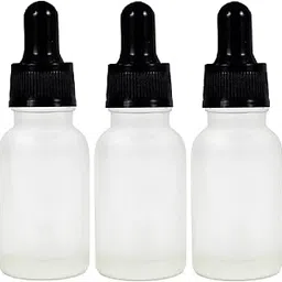 Happy Packaging 15ML Clear Frosted Round Empty Glass Bottle | Glass Dropper | Black Knurling Sleeve | Silcon Black Teat | Refillable | Leak Proof For Essential Oils | DIY Perfumes| DIY serums (24)-image-4