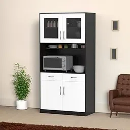 NEEHV HOME Wooden Elle Crockery Unit for Living Room | Bed Room (Wenge and Frosty White, 45 X 90 X 180)-picture-35