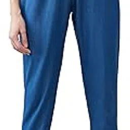 dolce crudo Women's Blue Regular Fit Mid Rise Regular Length Non-Stretchable Denim Joggers-picture-37