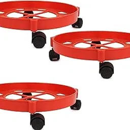 AASHU Gas Cylinder Trolley heavy duty Cylinder Trolley with Wheels,Gas Cylinder Stand Trolley,Red ,3 piece-image-2