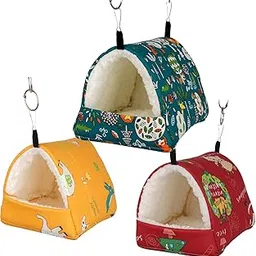 CALANDIS Soft Hamster Hammock Bed Sleeping Hamster Den Hanging for Chinchilla Rat Red-image-21