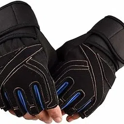 Xfinity Workout Gloves 12inch Wrist Support Anti Slip Gym Accessories for Men & Women Weightlifting, Training, Cycling - Grip Gloves for Exercise & Sport (M, Navy-Blue)-image-62