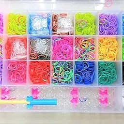 SCHUBERT Kids Rainbow Rubber Bands for Bracelets Kit with Case 4200 Loom Bands DIY Crafting Bracelet Making Kit Gifts for Boys Girls-picture-32
