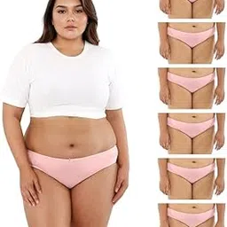 Adira | Plus Size Bikini Panty for Women | Plus Size Brzee Bikinis | Lightweight Cotton-Elastane Fabric | Super Stretchy for Comfort | No Visible Panty Lines | Pack of 6-image-18