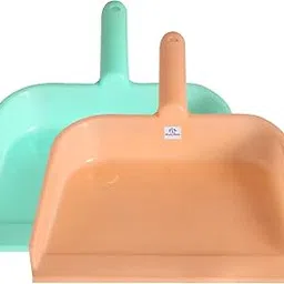 Heart Home Plastic Lightweight 10" Dustpan with Comfort Grip Handle for Easy Sweep Broom, Pack of 2 (Green & Light Pink)-image-98