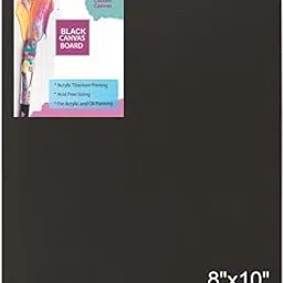 Eduway Medium Grain 8x10 inch Cotton Black Canvas Board- Pack of 1, (20x25 cms) with 4mm MDF Board Backing, for Painting.-picture-21