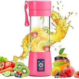 GLOXIN 2-USB Portable & Rechargeable Electric USB 6 Blades Juice Cup Maker Juicer Bottle Blender Grinder Fruit Mixer, Bottle for Home and Travel 380 ml-image-48