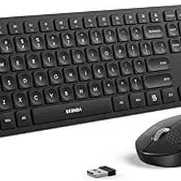 Wireless Keyboard and Mouse Combo - seenda Full Size 2.4G USB Wireless Keyboard Mouse Set, Quiet Cordless Computer Keyboard Mouse for Windows, Laptop, PC - Black-image-40