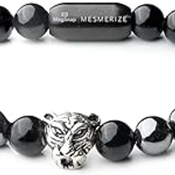 mesmerize Magsnap 2 Panther Metal Charm Bracelets with Original Stones | Amethyst, Gloss Onyx, Pyrite, Black Obsidian, Grey Hematite, Lapis Lazuli and Sodalite Bracelet for Men-picture-30