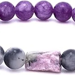 dharmsaar Aquarius Rashi Bracelet with Purple Beads | Kumbh Zodiac Astrology Bracelet for Intuition, Creativity & Spiritual Awareness (Free Size) image 1