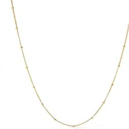 aaishwarya 18K Gold Plated Waterproof Dotted Chain Necklace | Long Lasting Stainless Steel, Anti Tarnish Minimalist Gift Jewelry for Women and Girls image 1