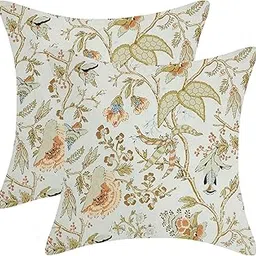 Go Texstylers Cotton Light Orange | Pack of 2 | 24 x 24 Inches Floral Cushions Cover-picture-10