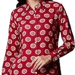 peachmode Pink Floral Printed Pure Cotton Top-picture-40