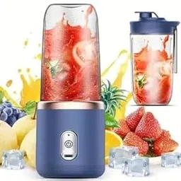 Small Portable Juicer Blender 400ml ×2 | Rechargeable Smoothie Maker with Stainless Steel Blades | Personal Fruit Mixer for Travel, Gym & Office | USB Charging, Easy to Clean | (Multicolor)-picture-68