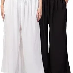 vestment Multi Color Palazzo Combo for Women, Black, White, Maroon, Red, Green, Skin, Nvi Blue, Pink Palazzo-picture-27