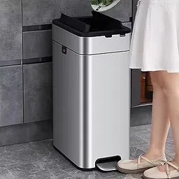 UMAI Dustbin For Kitchen | Stainless Steel Pedal Dustbin With Inner Bucket | 20L | Dustbin For Bathroom, Home & Office | Dustbin For Bedroom | Silver-picture-17