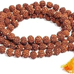 craftstribe Rudraksha Mala 5 face (Panchmukhi) Authentic Genuine Rudraksha Beads Ornament Rosary Japa Mala Beads Necklace Puja | Prayer Beads | Meditation Beads Nepali Rudraksha Mala-picture-49