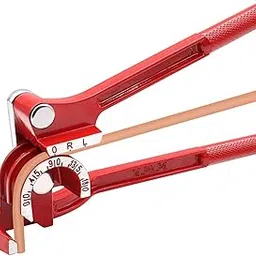 UPTODATETOOLS 180 Degree Tube Bender 1/4in, 5/16in and 3/8in 3-in-1 Manual Tubing Fuel Brake Tube Bender for Copper, Brass, Aluminum and Thin Steel Tube(Red) image 1