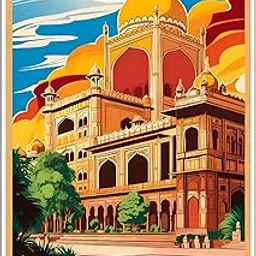 Gift Me Bazar Lucknow Fridge Magnet Indian State Theme Wooden Fridge Magnet for Home Office Kitchen Refrigerator Door Stylish Decor Souvenir Gift-image-85