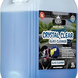 WASHNINJA Cystal Clear Glass Cleaner | Removes Stains, Redidues, Grime and Fingerprints from Windshields and Windows, Leaving a Streak-Free Shine (5 Litre) image 1