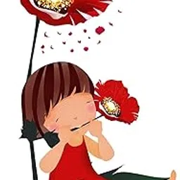 Divine Studio Beautiful Decorative Good Morning Girl Multicolor Decorative Wall Sticker for Wall Decoration for Home décor (PVC Vinyl Covering Area 93cm X 54cm)-image-91