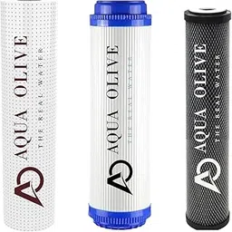 Aqua olive c.t.o g.a.c Spun Filter Dotted Carbon Filter of 10 inch Set Replacement Filters for Under Sink and Commercial RO Water Purifier - 3 Pcs-picture-18