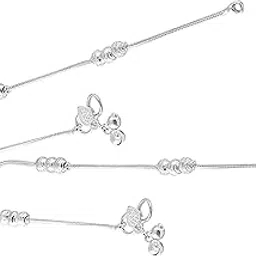 Lila Traditional Trendy Jewellery All Occassions Anklets Payal Pair for Women/Girls Alloy Anklet-picture-32