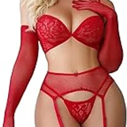 ssoshhub Lingerie Lovely Deep V Neck Teddy Babydoll Mesh Nightwear for Women Mesh Badydoll Fishnets Dresses See Through Lingerie Chemise Bodysuit One Piece Transparent-picture-25