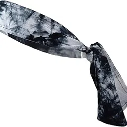 Black Tie Dye: Kenz Laurenz Headbands Tie On Headband For Women Men Running Athletic Hair Head Band Elastic Sports Sweat Basketball Sweatband Stetchy Yoga Workout Sweatbands Adjus-image-4