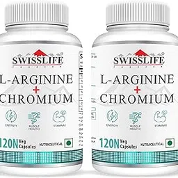 SWISSLIFE FOREVER L-Arginine Chromium PACK OF 2 OF 120 CAPSULES,Help in Metabolism, Improved Blood Sugar Level Cardiovascular Health for Men And Women (240)-picture-41