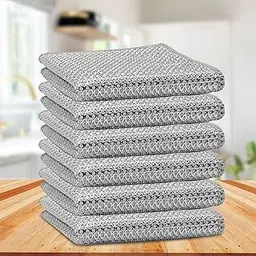 Inferno 12 Pcs Multipurpose Non Scratch Dish Wash Scrubber Cloth for Utensils | Wet and Dry Dishwashing Rags for Dish Cleaning | Wire Mesh Cleaning Cloth for Washing Dishes,Pots,Pans-picture-59