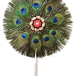 Pack of 1 Natural Peacock Feather Fan/Mor Pankh for Laddu Gopal/Thakur Ji/Kanha Ji for Puja and Home Decoration-image-26