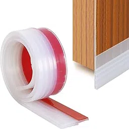Door Draft Stopper, Under Door Sweep Bottom Seal Strip, 5 cm Width x 99 cm Length, Transparent and Brown, Pack of 1-image-41